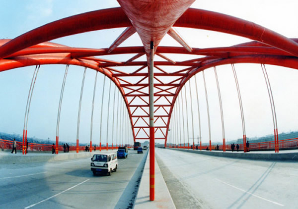 成都青龙场钢管拱立交桥